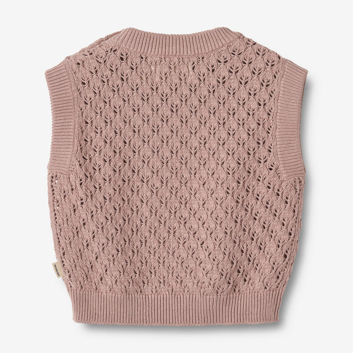 Wheat Main Knit Vest Saga Knitted Tops 1135 dry rose