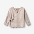 Wheat Main Knit Wraparound L/S Cleo Lace Cardigan 1356 pale lilac