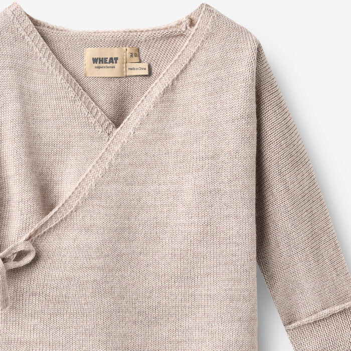 Wheat Main Knit Wraparound L/S Cleo Lace Cardigan 1356 pale lilac