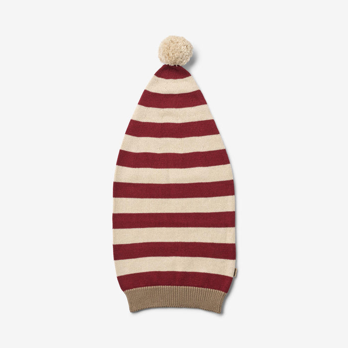 Wheat Main Knitted Christmas Hat Outerwear acc. 2078 red stripe