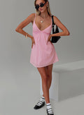 front view of model wearing Princess Polly Koko Mini Dress Pink Plunger