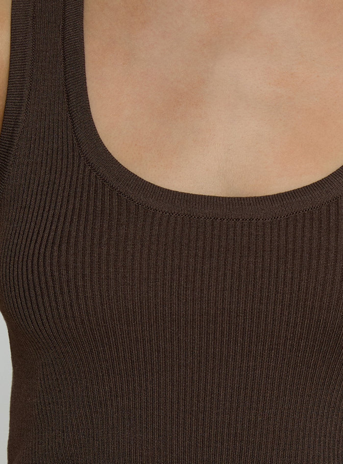 Kyrella Longline Vest Top Chocolate