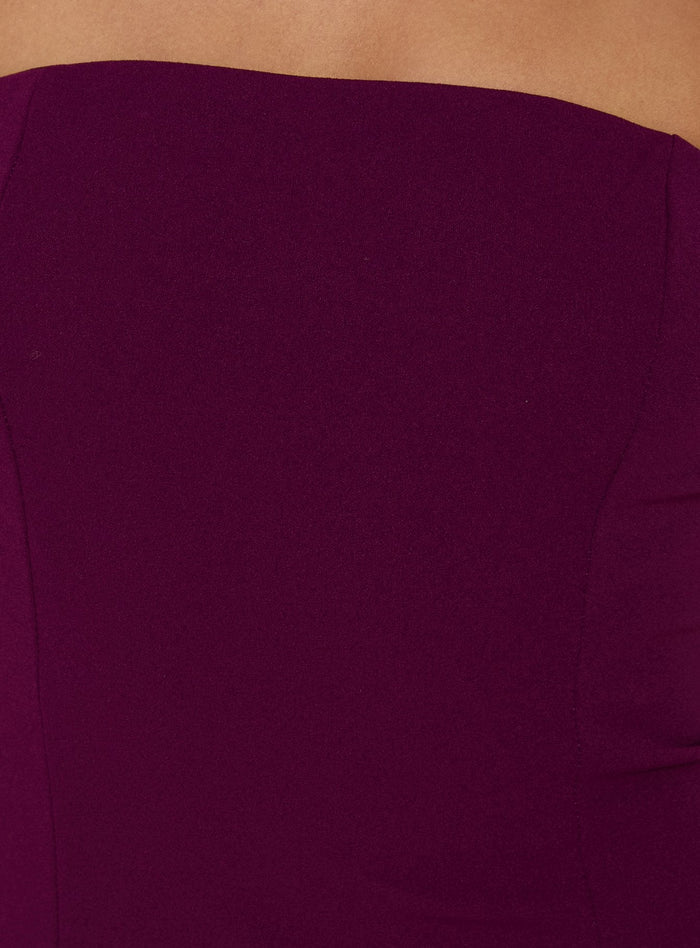 Loreto Strapless Tie Back Top Plum