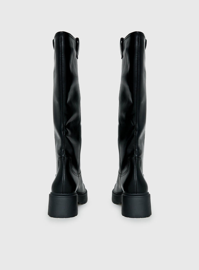 Lucia Knee High Boots Black
