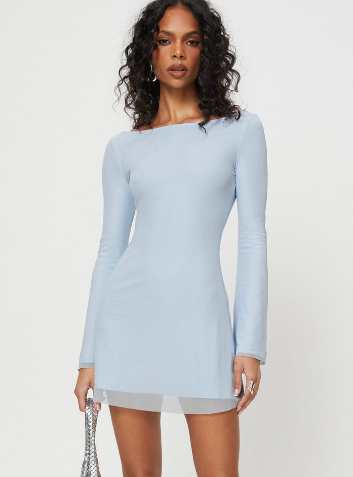 product Princess Polly Sweetheart Neckline  Lukea Long Sleeve Mini Dress Blue