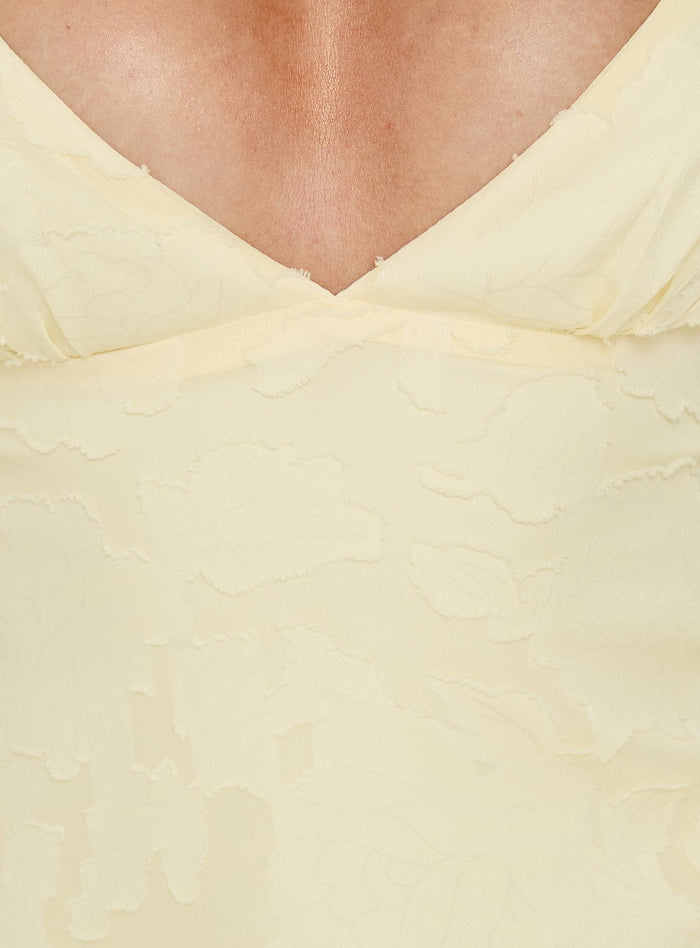 Lyricah Tiered Tie Back Maxi Dress Yellow