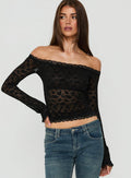 Mochapella Off The Shoulder Top Black