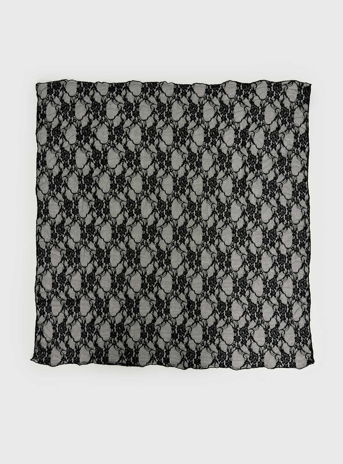 Nellie Hair Scarf Black Lace