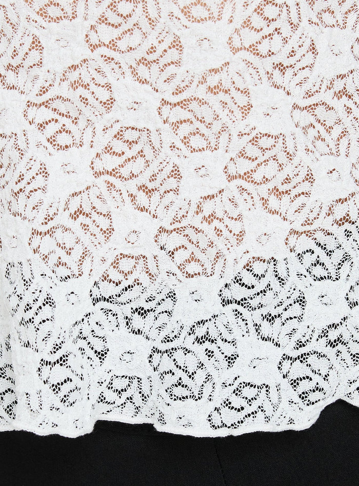 Note To Self Ring Detail Arrowneck Top White