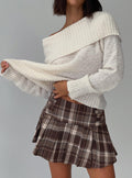 Parkley Boucle Off The Shoulder Jumper Cream