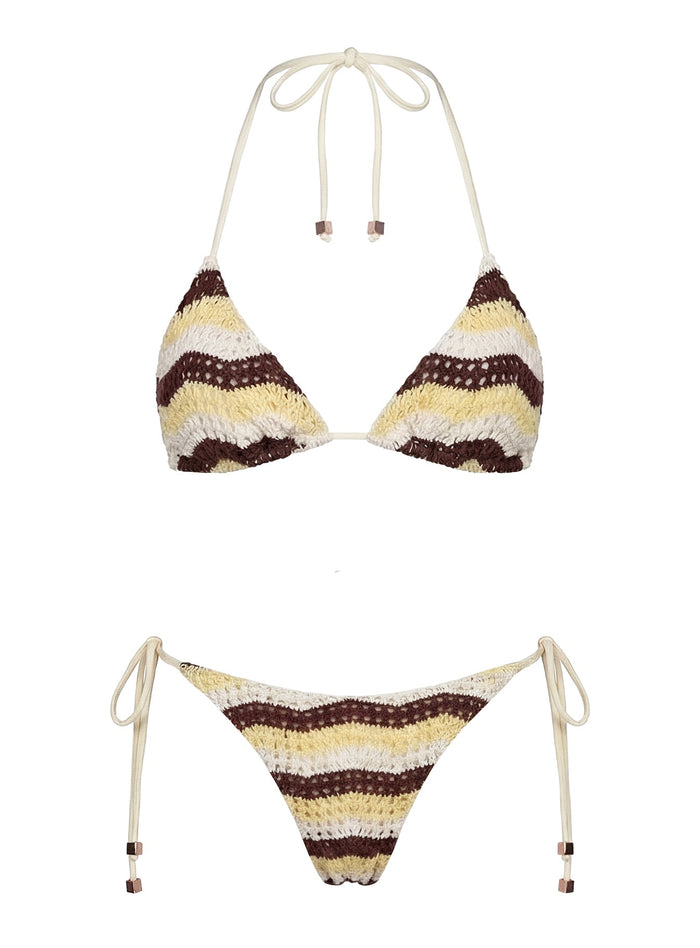 Passiona Tie Side Bikini Bottom Butter / Chocolate