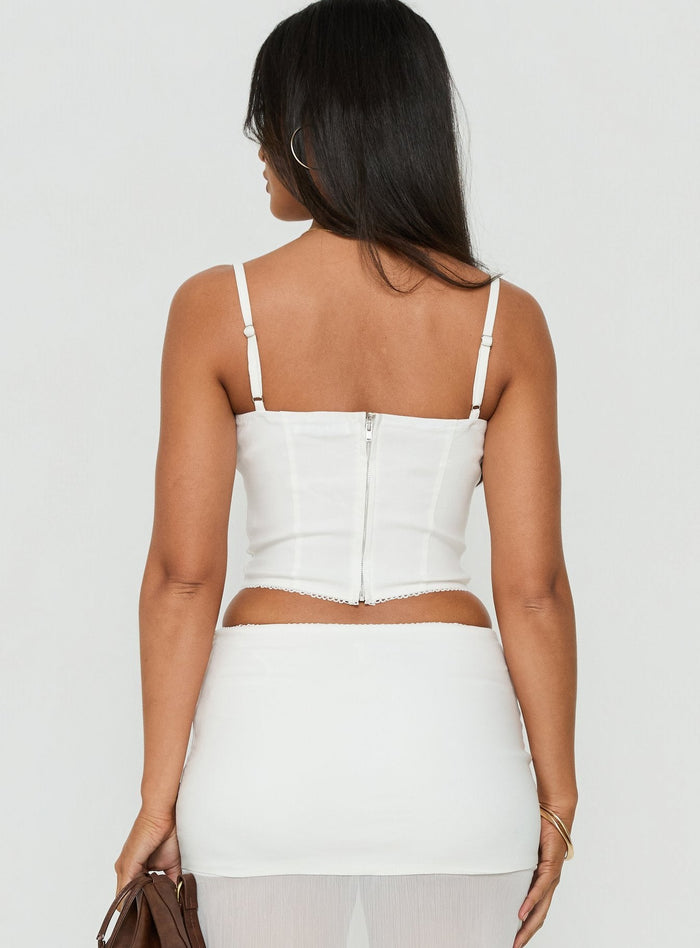 Piya Ruched Bust Cami Top White