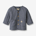 Wheat Main Quilt Jacket Siggo Jacket 1312 greyblue slub stripe