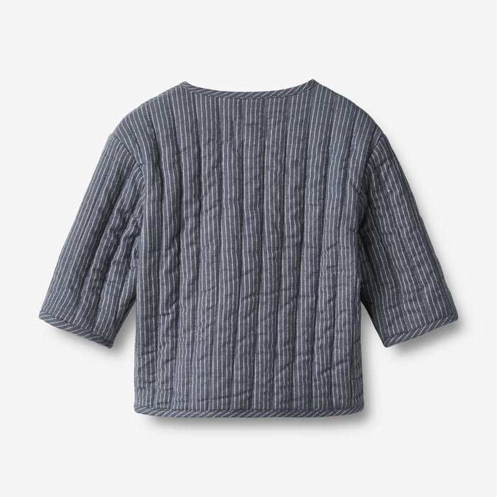 Wheat Main Quilt Jacket Siggo Jacket 1312 greyblue slub stripe
