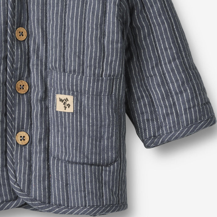 Wheat Main Quilt Jacket Siggo Jacket 1312 greyblue slub stripe