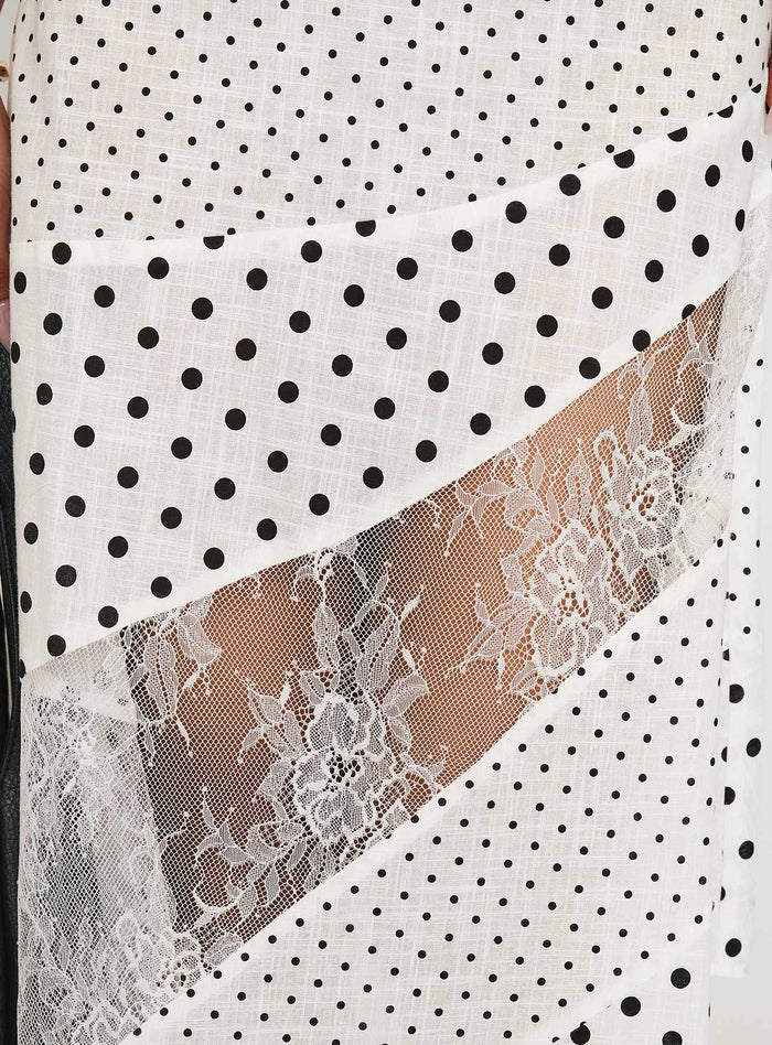 product Princess Polly Rennar Maxi Skirt White / Polka Dot Petite Midi Skirts