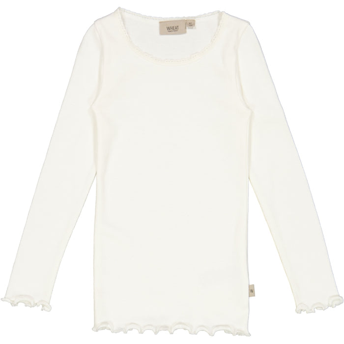 Wheat Main Rib T-Shirt Lace LS Jersey Tops and T-Shirts 3182 ivory