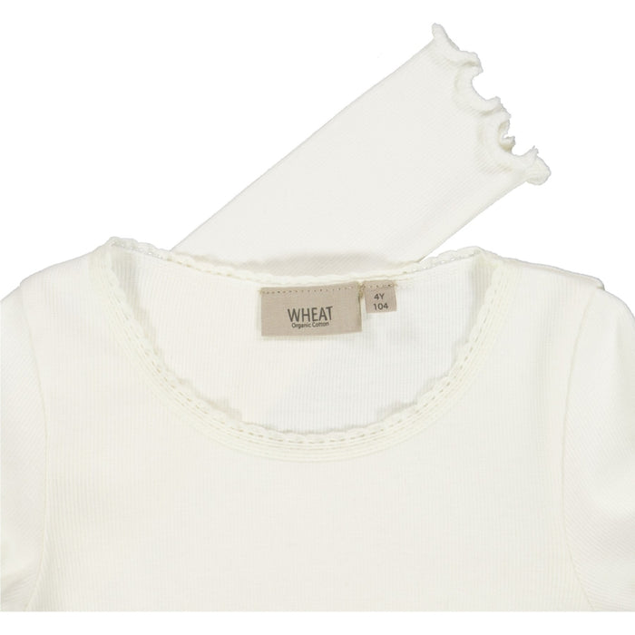 Wheat Main Rib T-Shirt Lace LS Jersey Tops and T-Shirts 3182 ivory