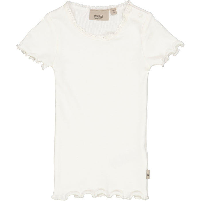 Wheat Main Rib T-Shirt Lace SS Jersey Tops and T-Shirts 3182 ivory