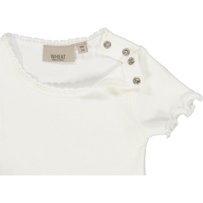 Wheat Main Rib T-Shirt Lace SS Jersey Tops and T-Shirts 3182 ivory