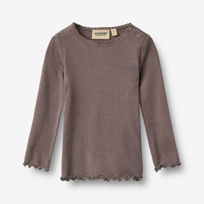 Wheat Main Rib T-Shirt L/S Reese T-Shirt 9623 plum truffle