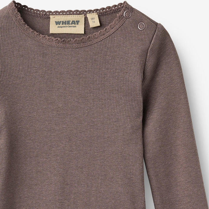 Wheat Main Rib T-Shirt L/S Reese T-Shirt 9623 plum truffle