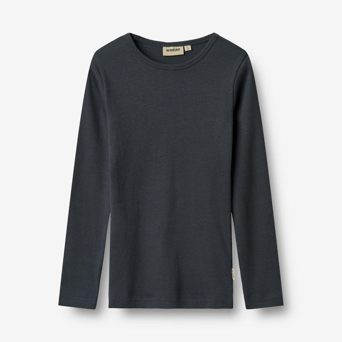 Wheat Main Rib T-Shirt L/S Stig Jersey Tops and T-Shirts 1432 navy