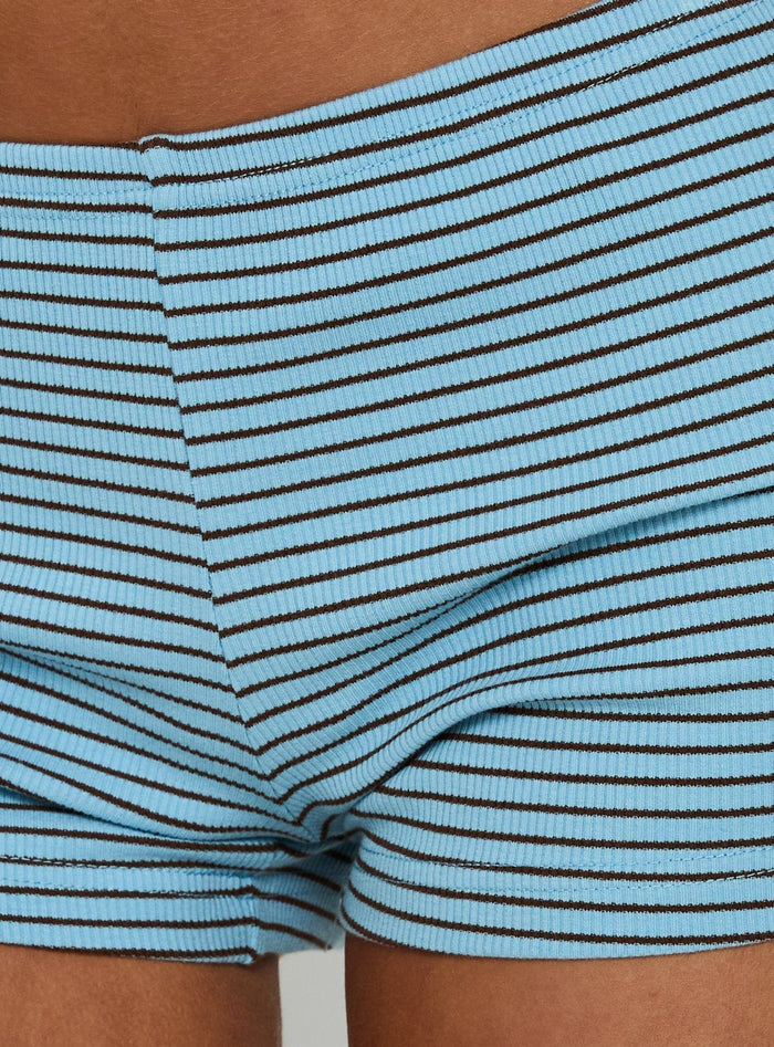 Serafia Micro Shorts Blue Stripe