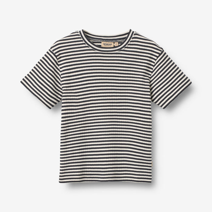 Wheat Main Set T-shirt S/S & Shorts Fabian Set 9432 navy rib stripe