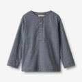 Wheat Main Shirt L/S Bjørk Shirt 1312 greyblue slub stripe
