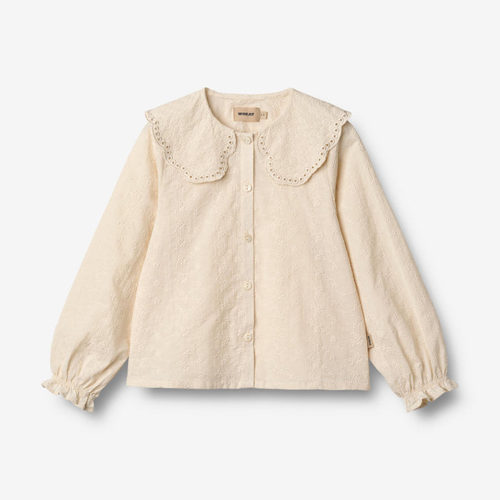 Wheat Main Shirt L/S Flora Shirts and Blouses 3129 eggshell