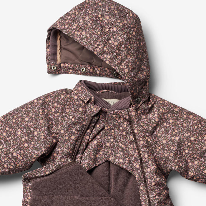 Wheat Outerwear Snowsuit Adi Tech | Baby Snowsuit 3121 eggplant buttercups