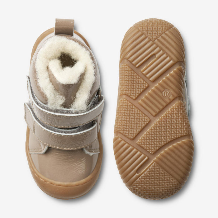 Wheat Footwear Snugga Wool Patent | Baby Prewalkers 0090 taupe