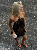 Sunnee Eyelet Detail Playsuit Brown
