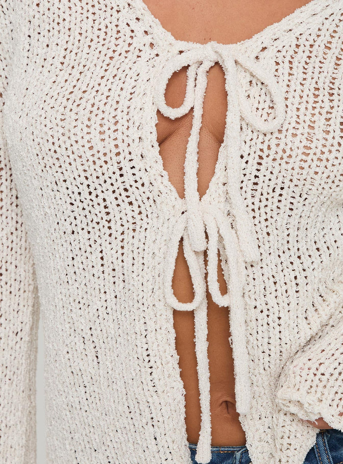 product Princess Polly Swain Knit Cardigan Cream Cropped