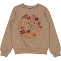 Wheat Main Sweatshirt Flower Circle Embroidery Sweatshirt 3204 khaki melange
