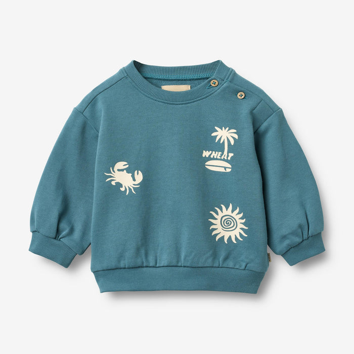 Wheat Main Sweatshirt L/S Elliot Sweatshirt 4342 blue teal