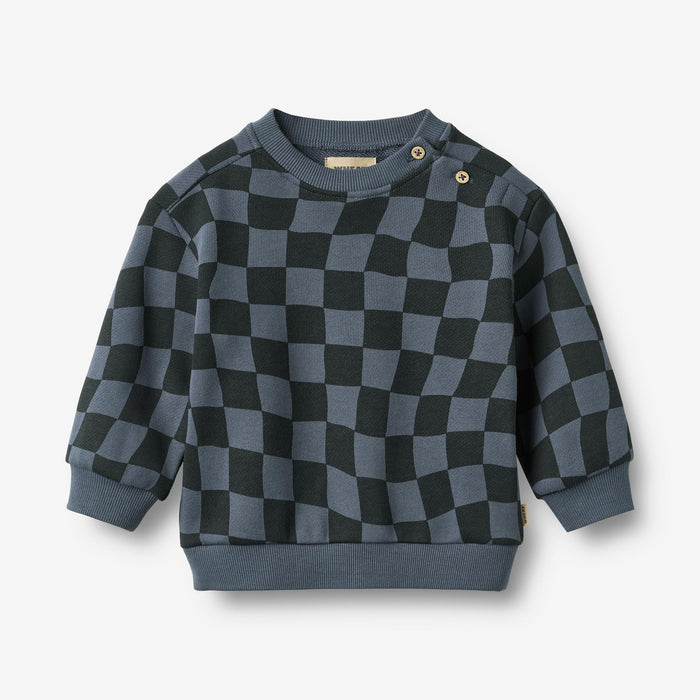 Wheat Main Sweatshirt L/S Elliot Sweatshirt 1311 navy blue check