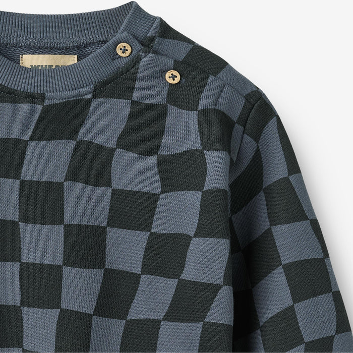Wheat Main Sweatshirt L/S Elliot Sweatshirt 1311 navy blue check