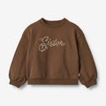 Wheat Main Sweatshirt L/S Embroidery Eliza Sweatshirt 1192 coffee bean