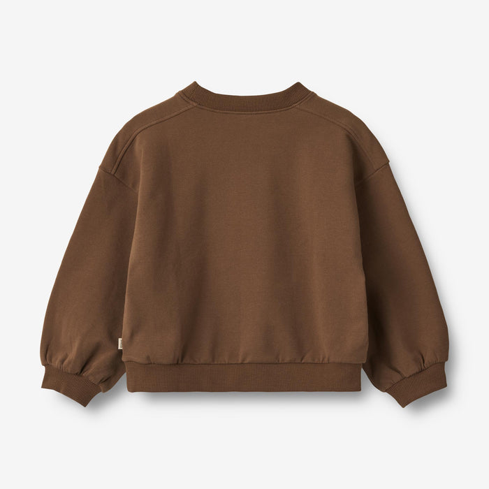 Wheat Main Sweatshirt L/S Embroidery Eliza Sweatshirt 1192 coffee bean