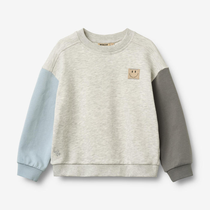 Wheat Main Sweatshirt L/S Lennon Badge Sweatshirt 0220 light melange grey