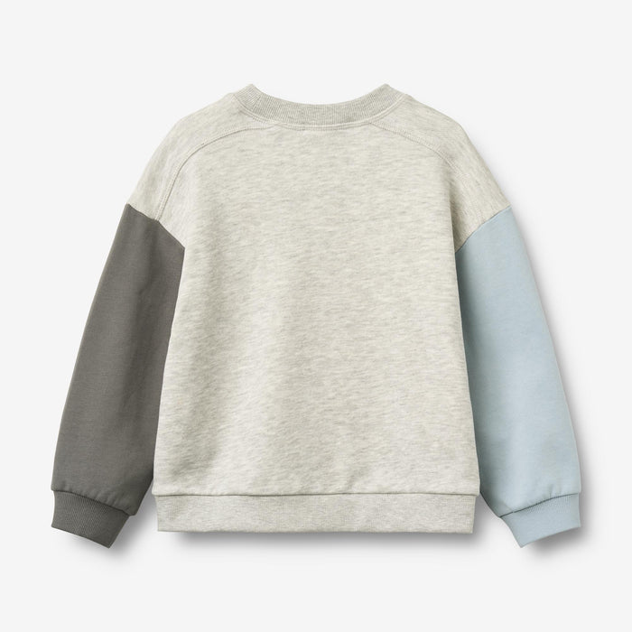 Wheat Main Sweatshirt L/S Lennon Badge Sweatshirt 0220 light melange grey