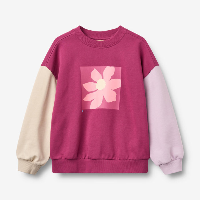 Wheat Main Sweatshirt L/S print Elliot Sweatshirt 9702 magenta