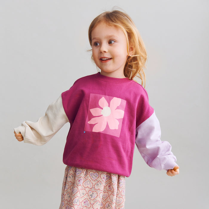 Wheat Main Sweatshirt L/S print Elliot Sweatshirt 9702 magenta