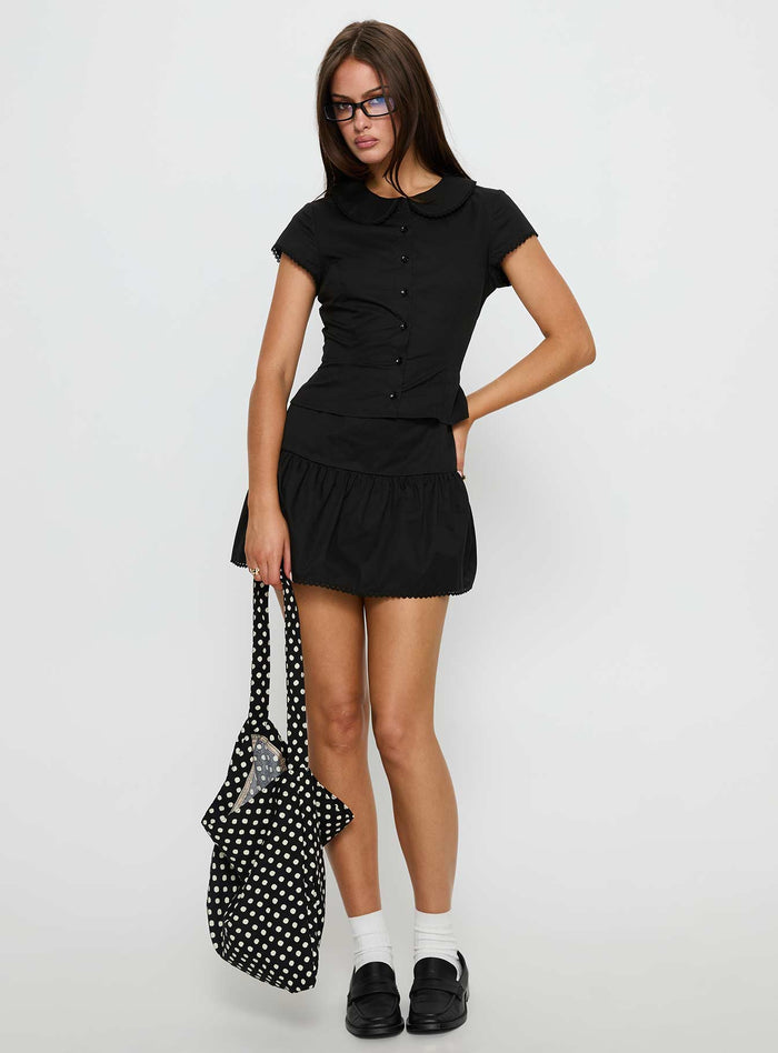 Sweet Treat Button Up Co-ord Black