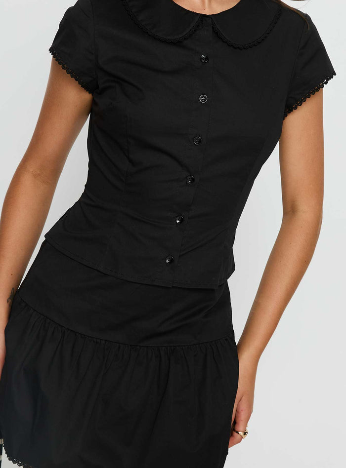 Sweet Treat Button Up Co-ord Black