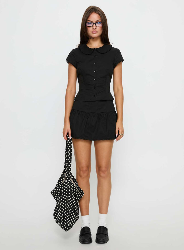 Sweet Treat Button Up Co-ord Black