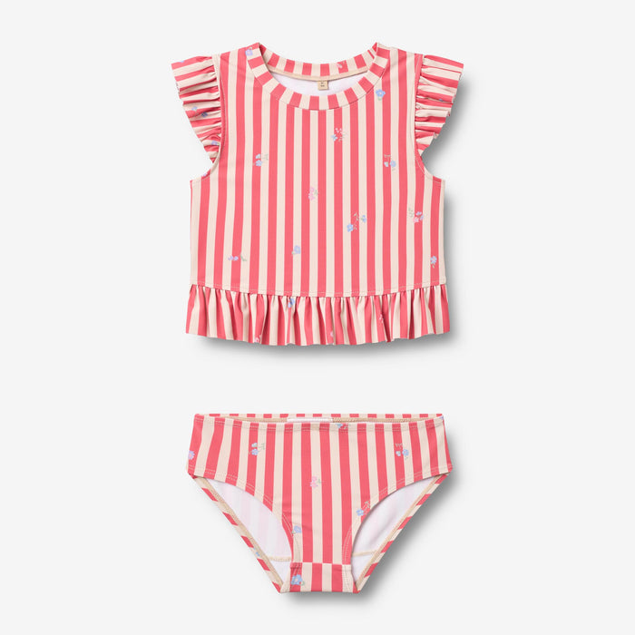 Wheat Main Swim Set 2-piece Alma Set 9657 red stripe flowers
