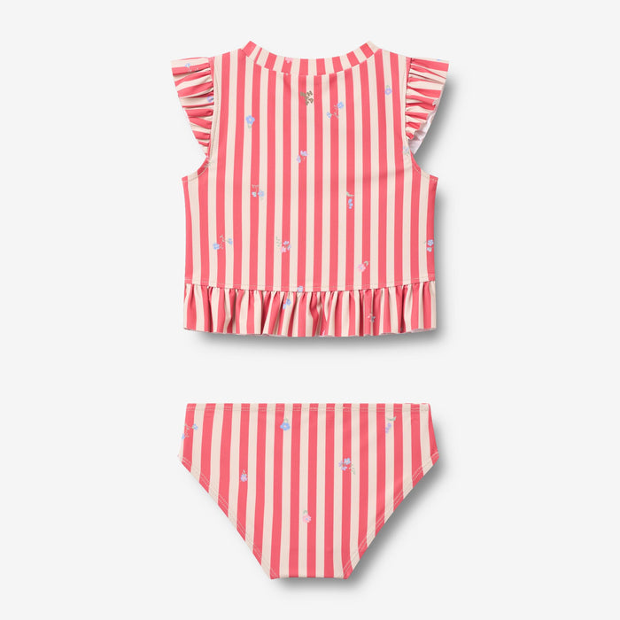 Wheat Main Swim Set 2-piece Alma Set 9657 red stripe flowers